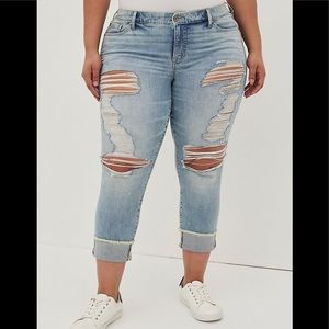 CROP BOYFRIEND JEAN - VINTAGE STRETCH MEDIUM WASH